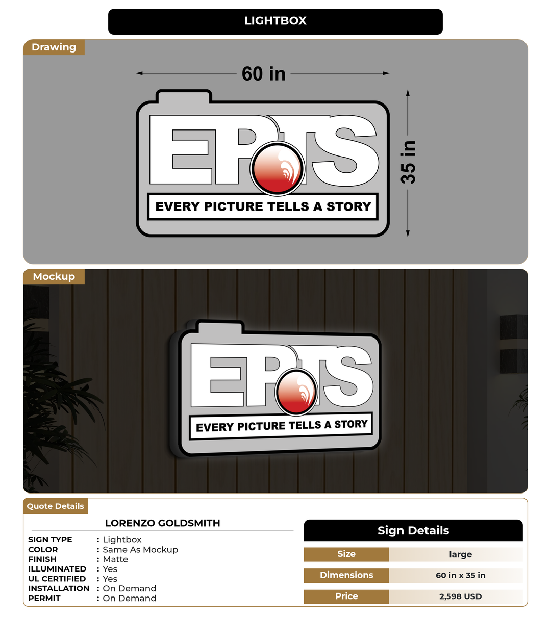CUSTOM MOCKUP SIGN FOR Lorenzo Goldsmith