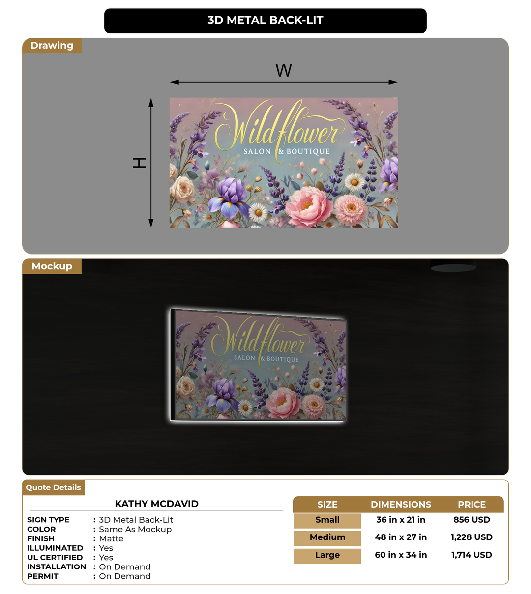 CUSTOM MOCKUP SIGN FOR Kathy McDavid