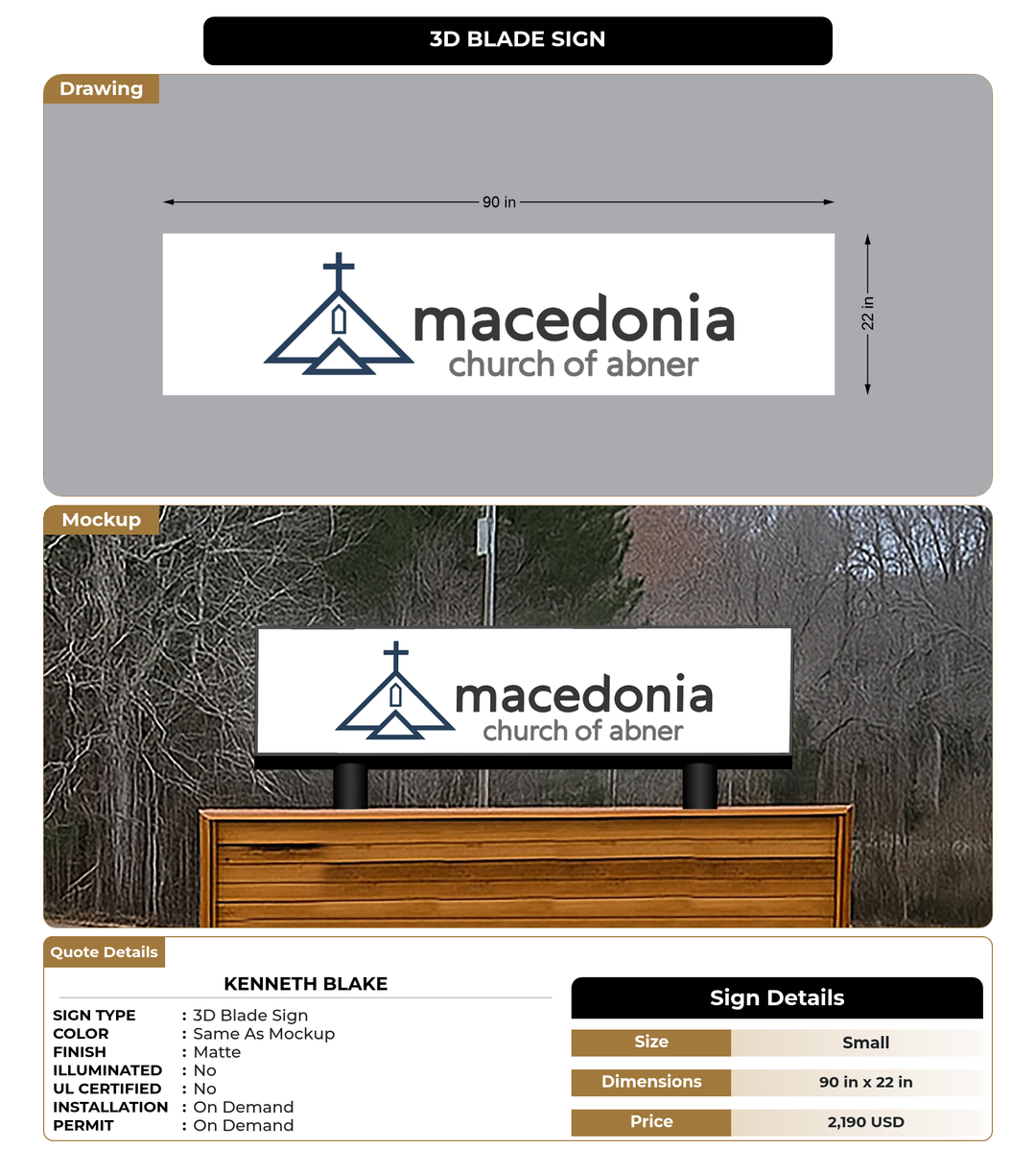 CUSTOM MOCKUP SIGN FOR Kenneth Blake