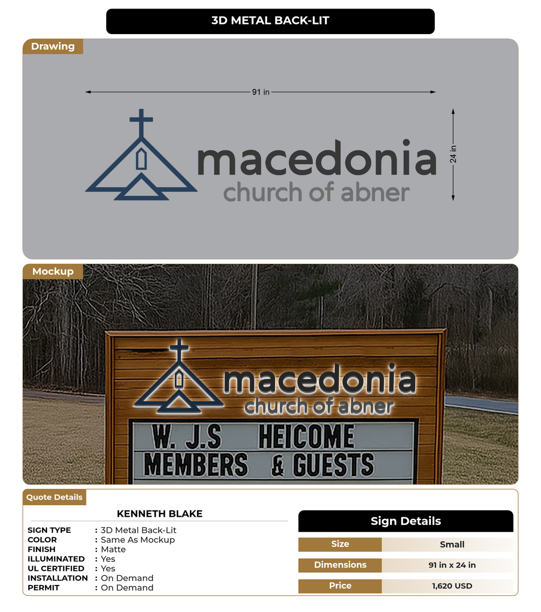 CUSTOM MOCKUP SIGN FOR Kenneth Blake
