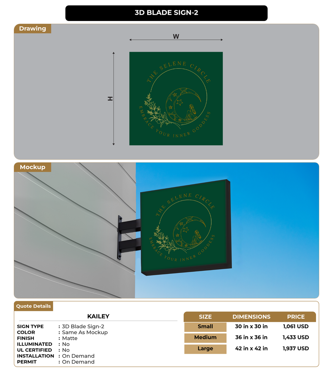 CUSTOM MOCKUP SIGN FOR Kailey