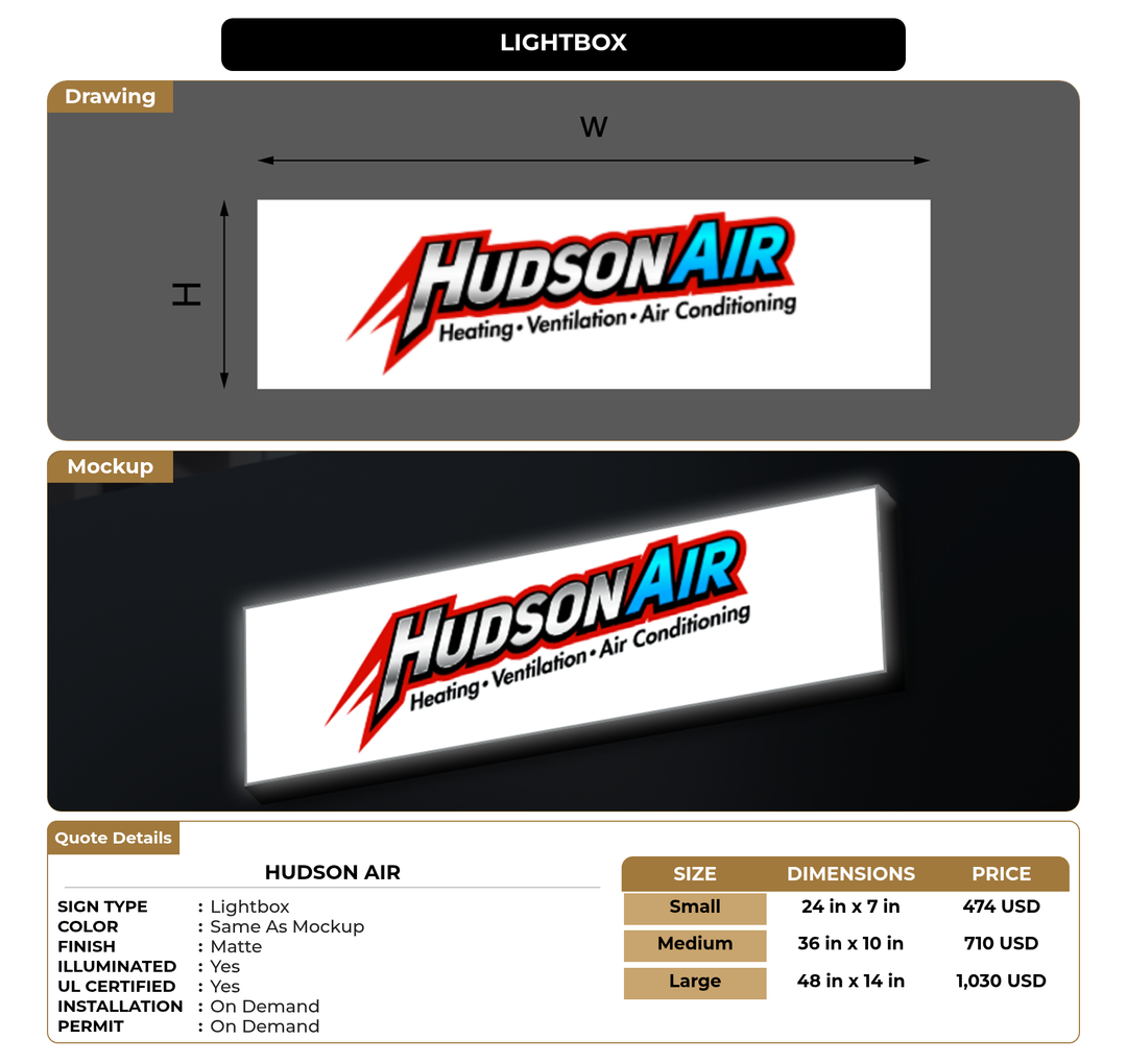 CUSTOM MOCKUP SIGN FOR Hudson Air