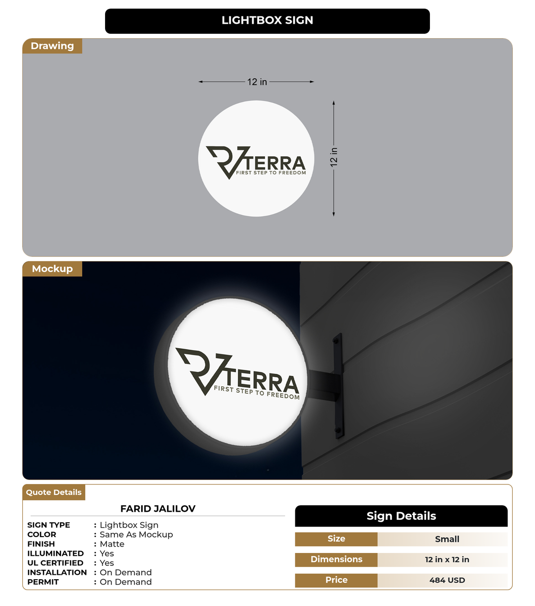 CUSTOM MOCKUP SIGN FOR Farid Jalilov