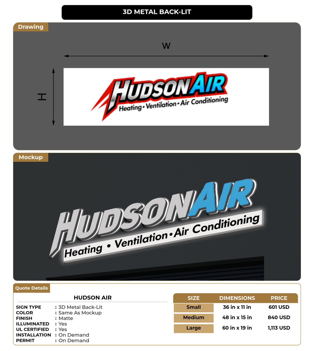 CUSTOM MOCKUP SIGN FOR Hudson Air