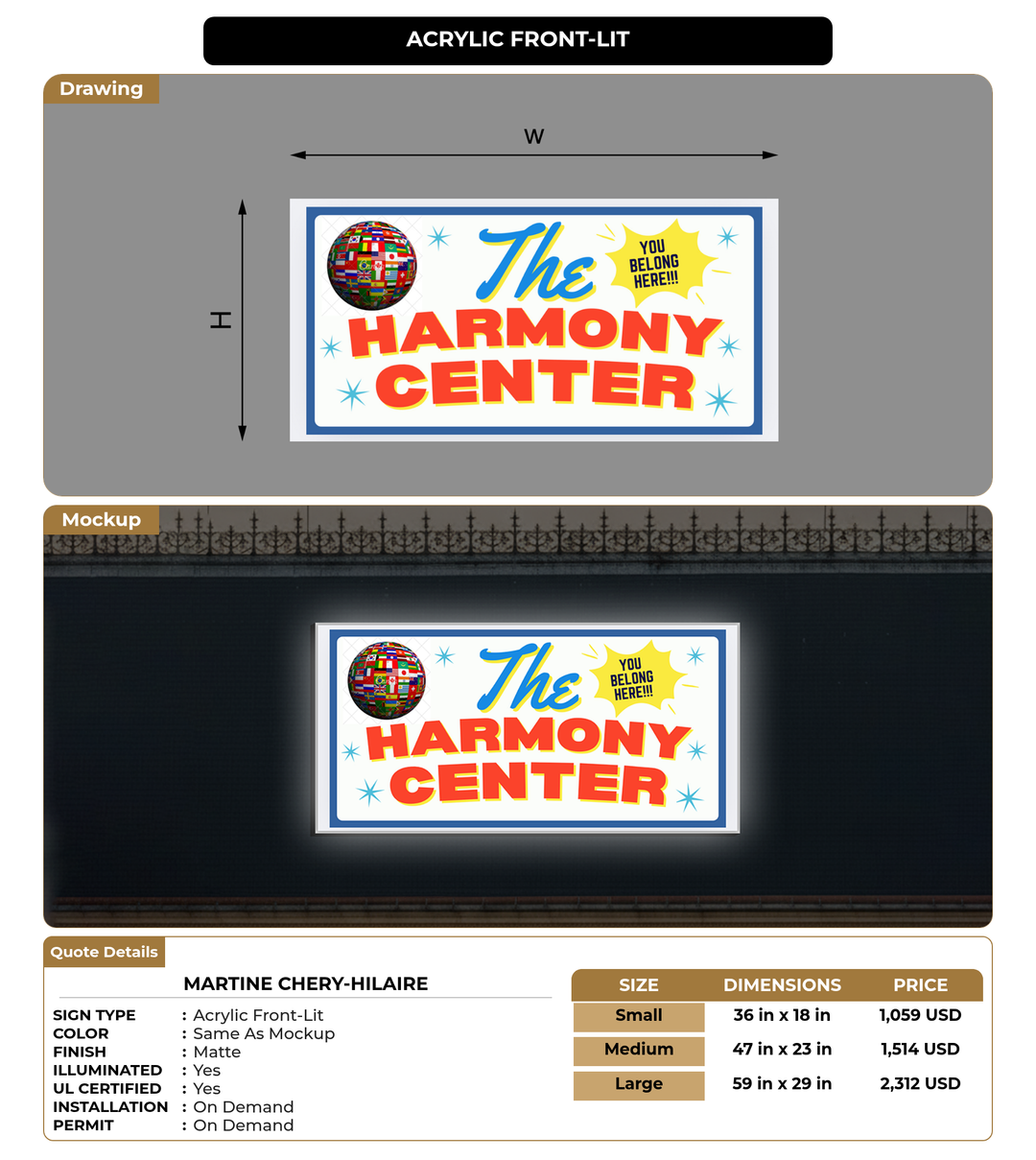 CUSTOM MOCKUP SIGN FOR Martine Chery-Hilaire