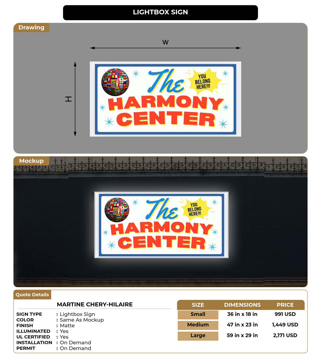 CUSTOM MOCKUP SIGN FOR Martine Chery-Hilaire