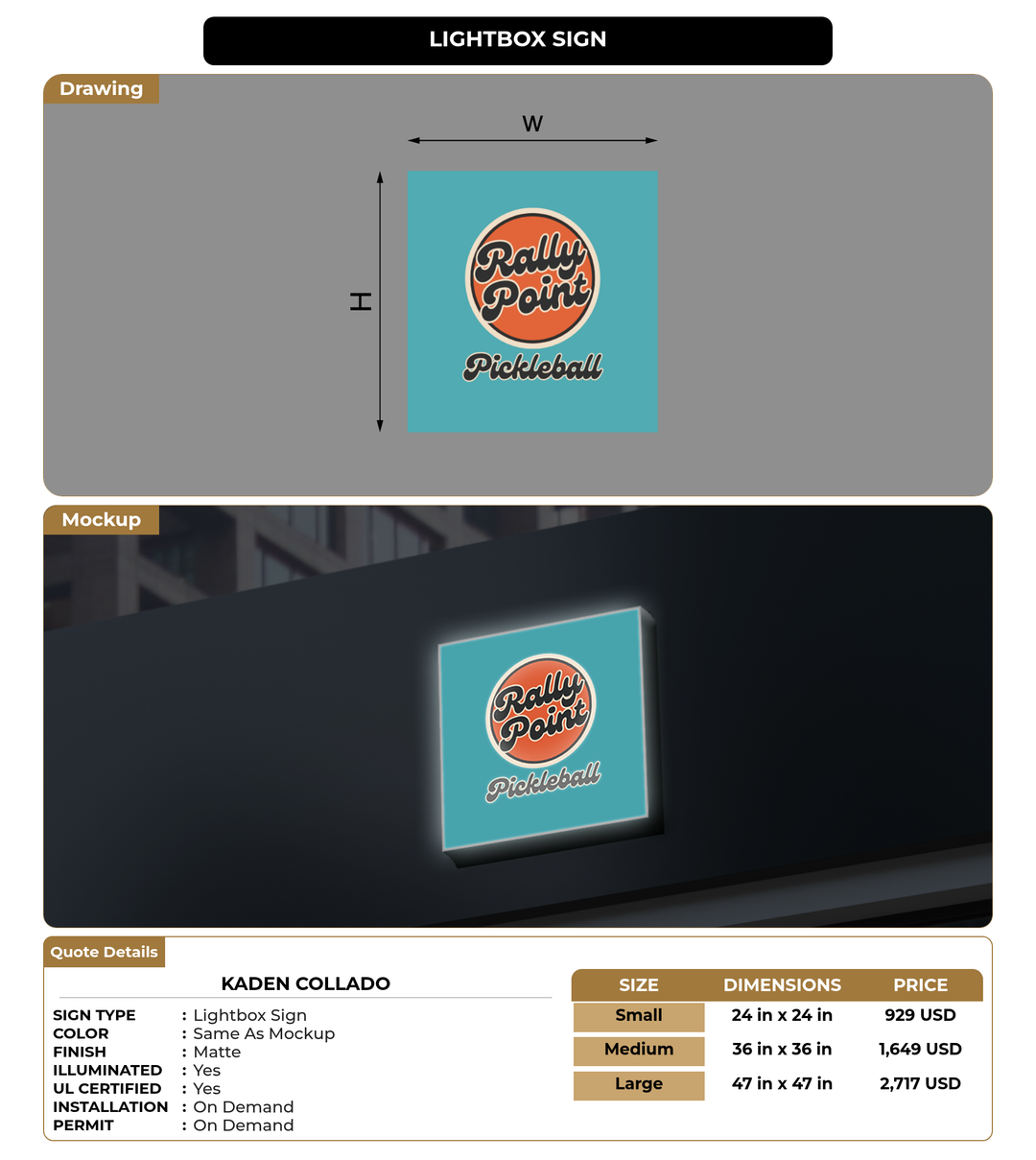 CUSTOM MOCKUP SIGN FOR Kaden Collado