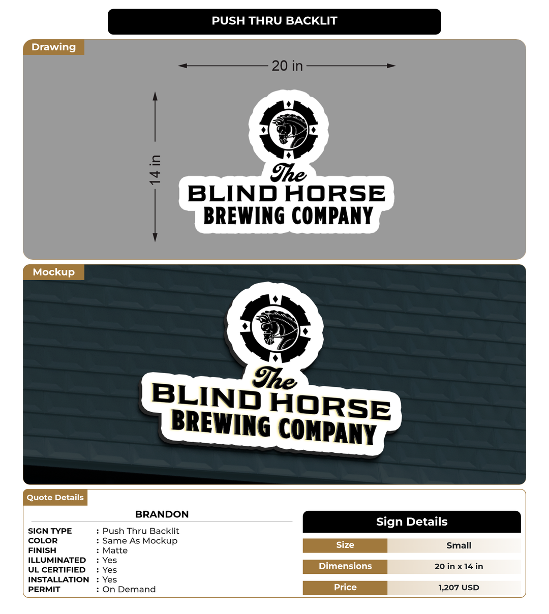CUSTOM MOCKUP SIGN FOR Brandon