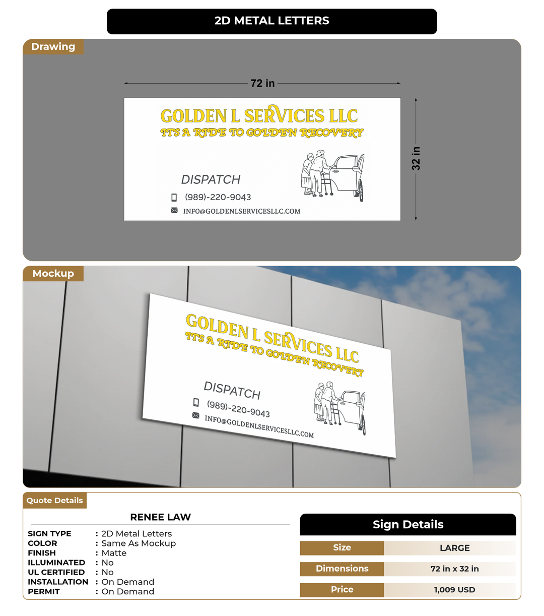 CUSTOM MOCKUP SIGN FOR Renee Law