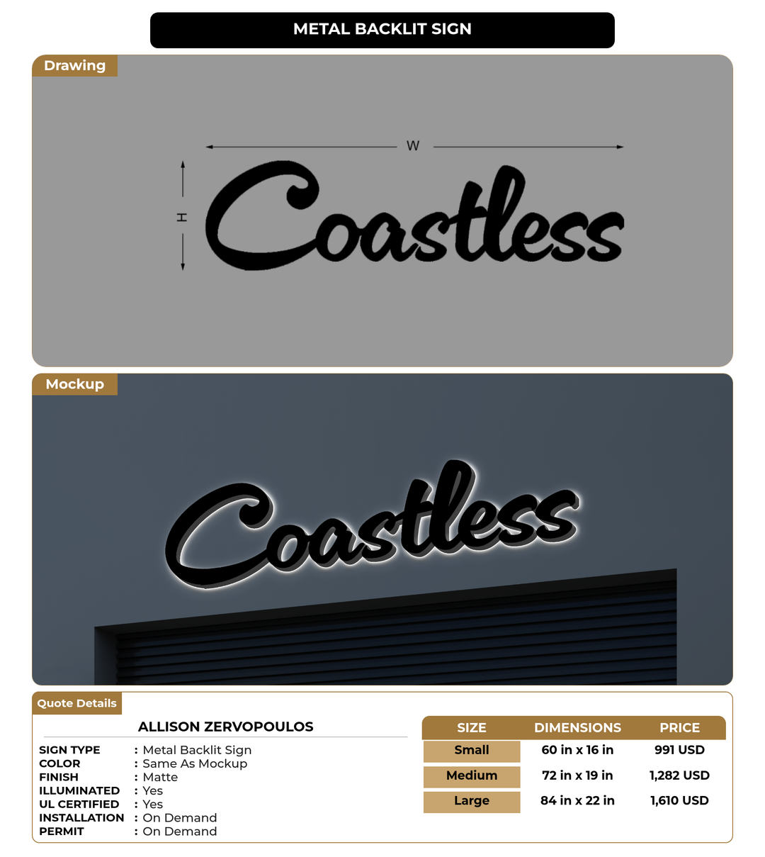CUSTOM MOCKUP SIGN FOR Allison Zervopoulos