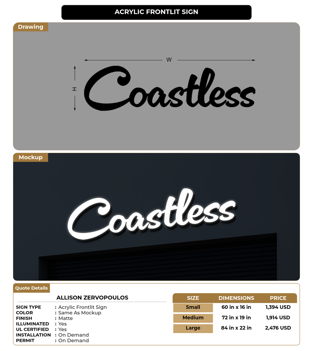 CUSTOM MOCKUP SIGN FOR Allison Zervopoulos