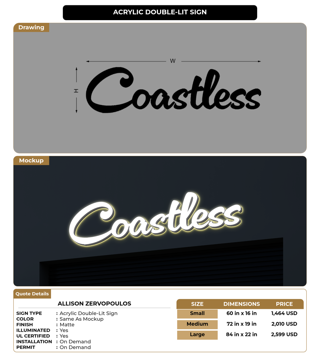 CUSTOM MOCKUP SIGN FOR Allison Zervopoulos