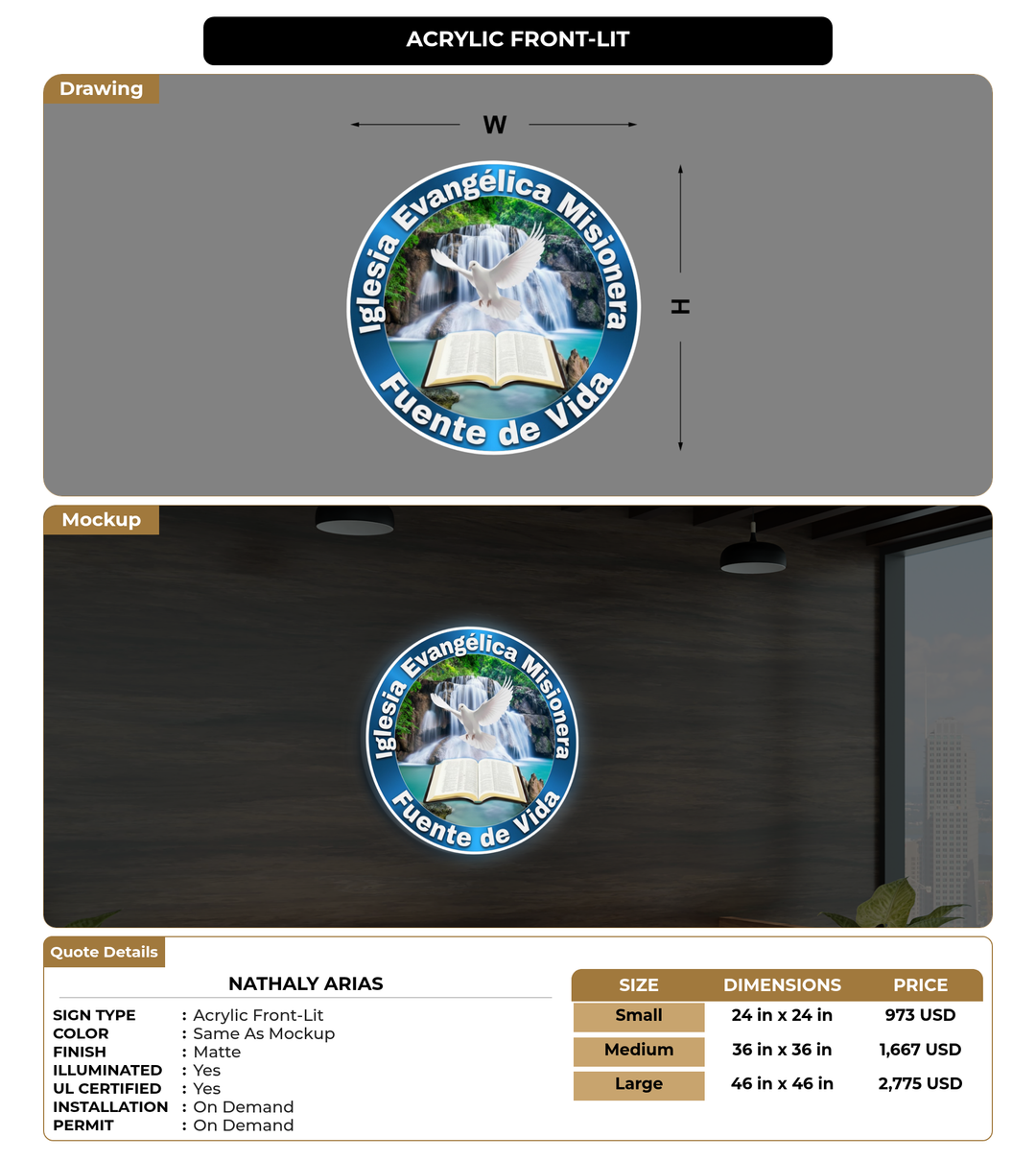 CUSTOM MOCKUP SIGN FOR Nathaly arias