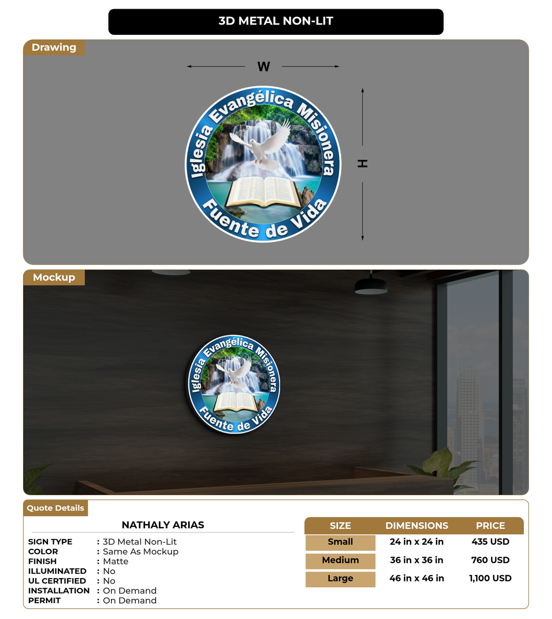 CUSTOM MOCKUP SIGN FOR Nathaly arias
