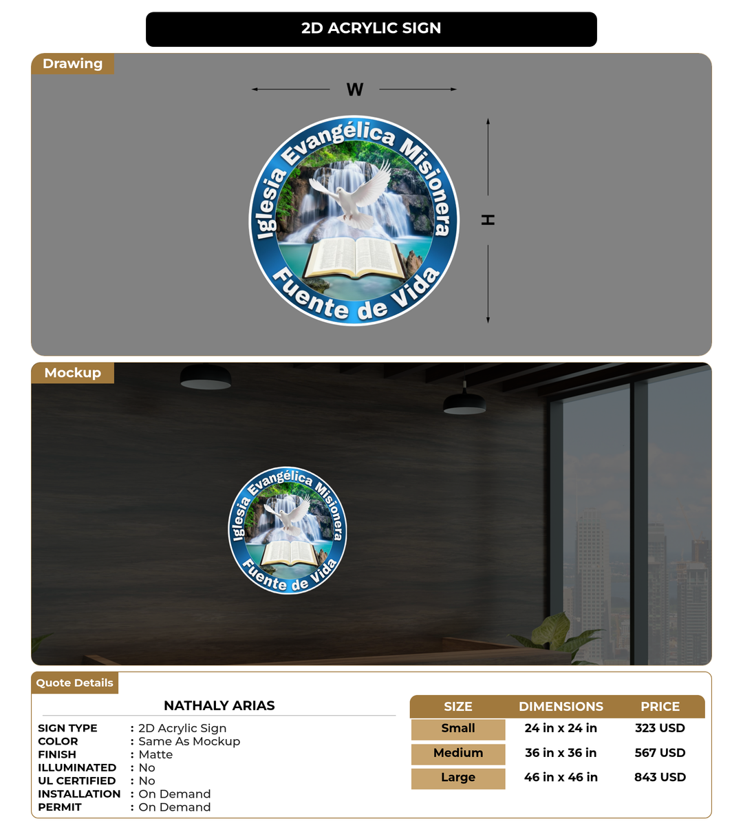 CUSTOM MOCKUP SIGN FOR Nathaly arias