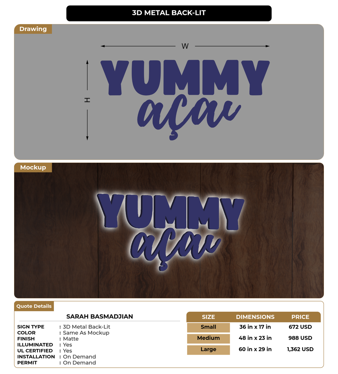CUSTOM MOCKUP SIGN FOR Sarah Basmadjian