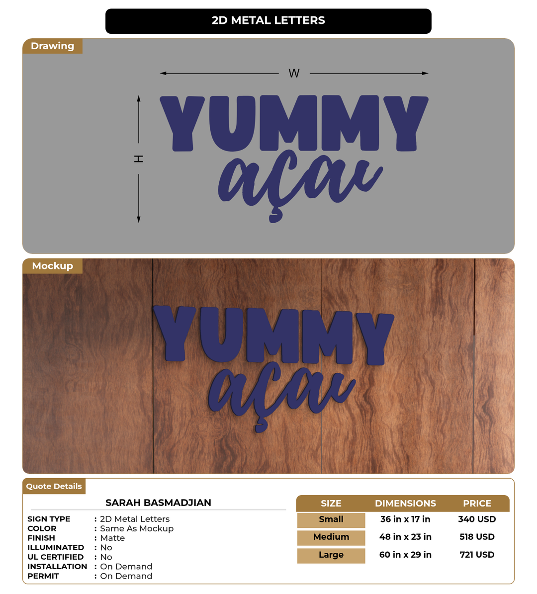 CUSTOM MOCKUP SIGN FOR Sarah Basmadjian