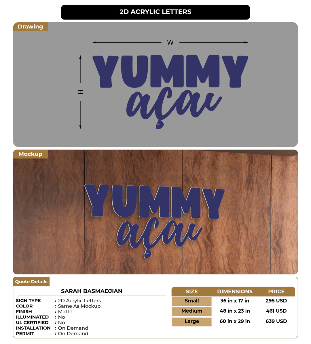 CUSTOM MOCKUP SIGN FOR Sarah Basmadjian