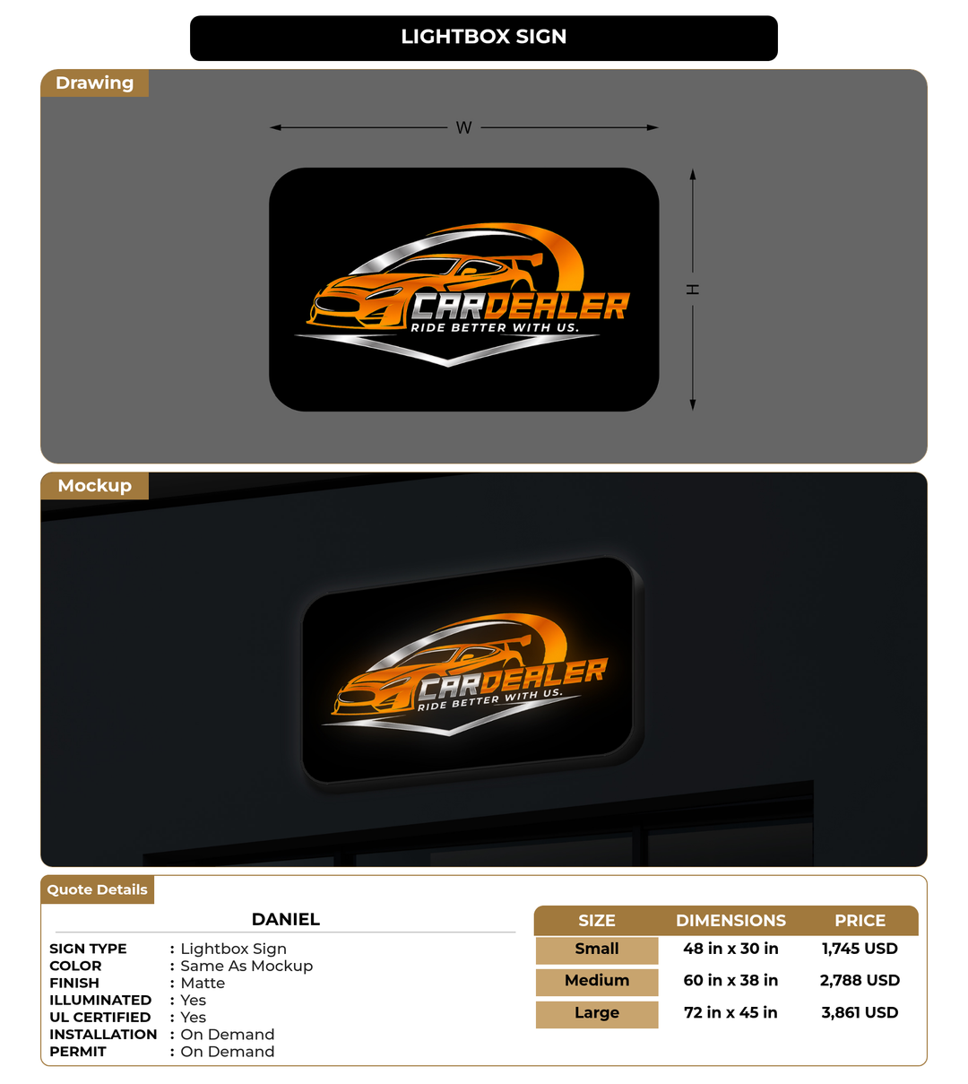 CUSTOM MOCKUP SIGN FOR Daniel