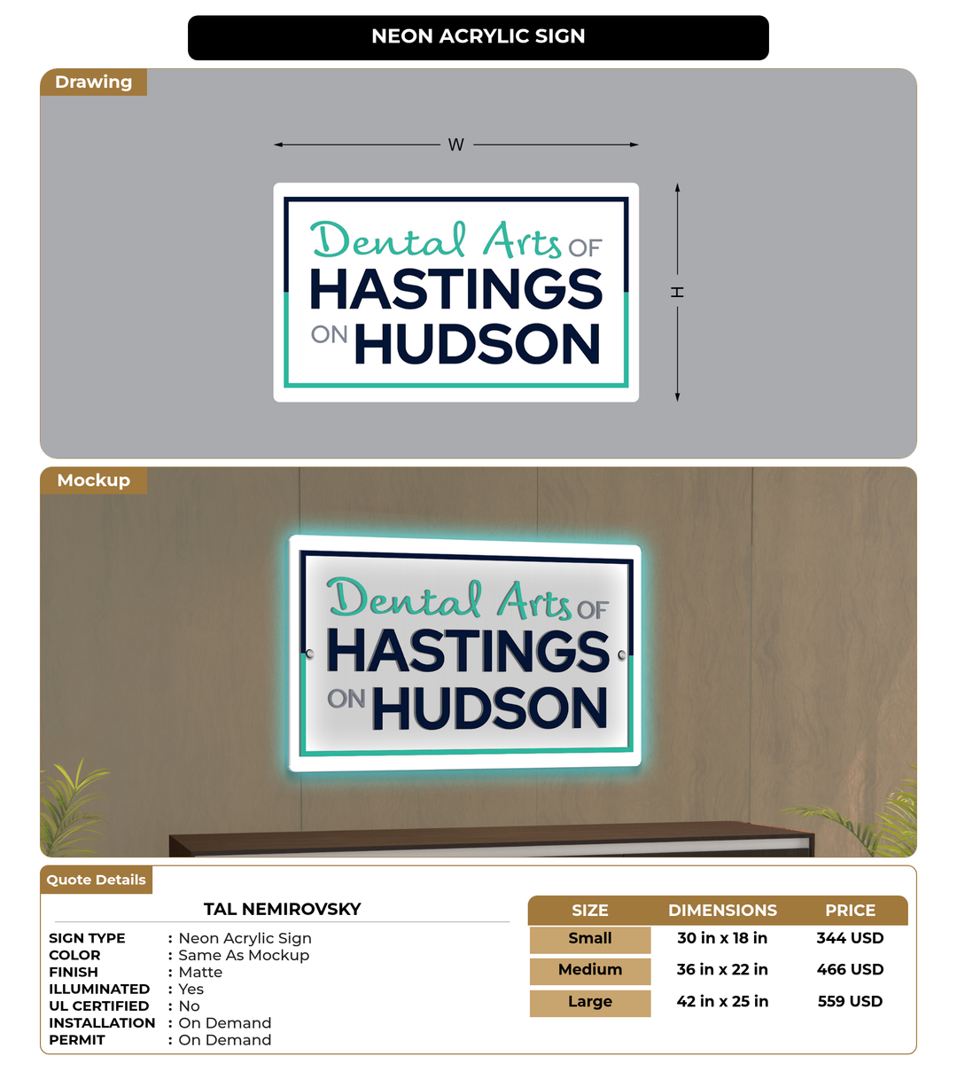 CUSTOM MOCKUP SIGN FOR Tal Nemirovsky