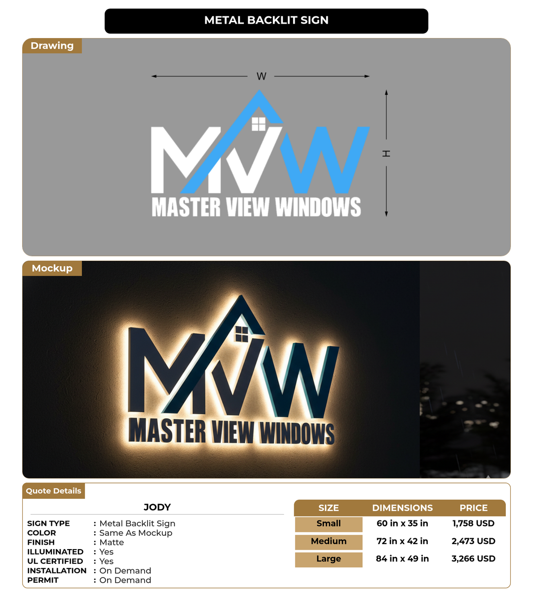 CUSTOM MOCKUP SIGN FOR Jody