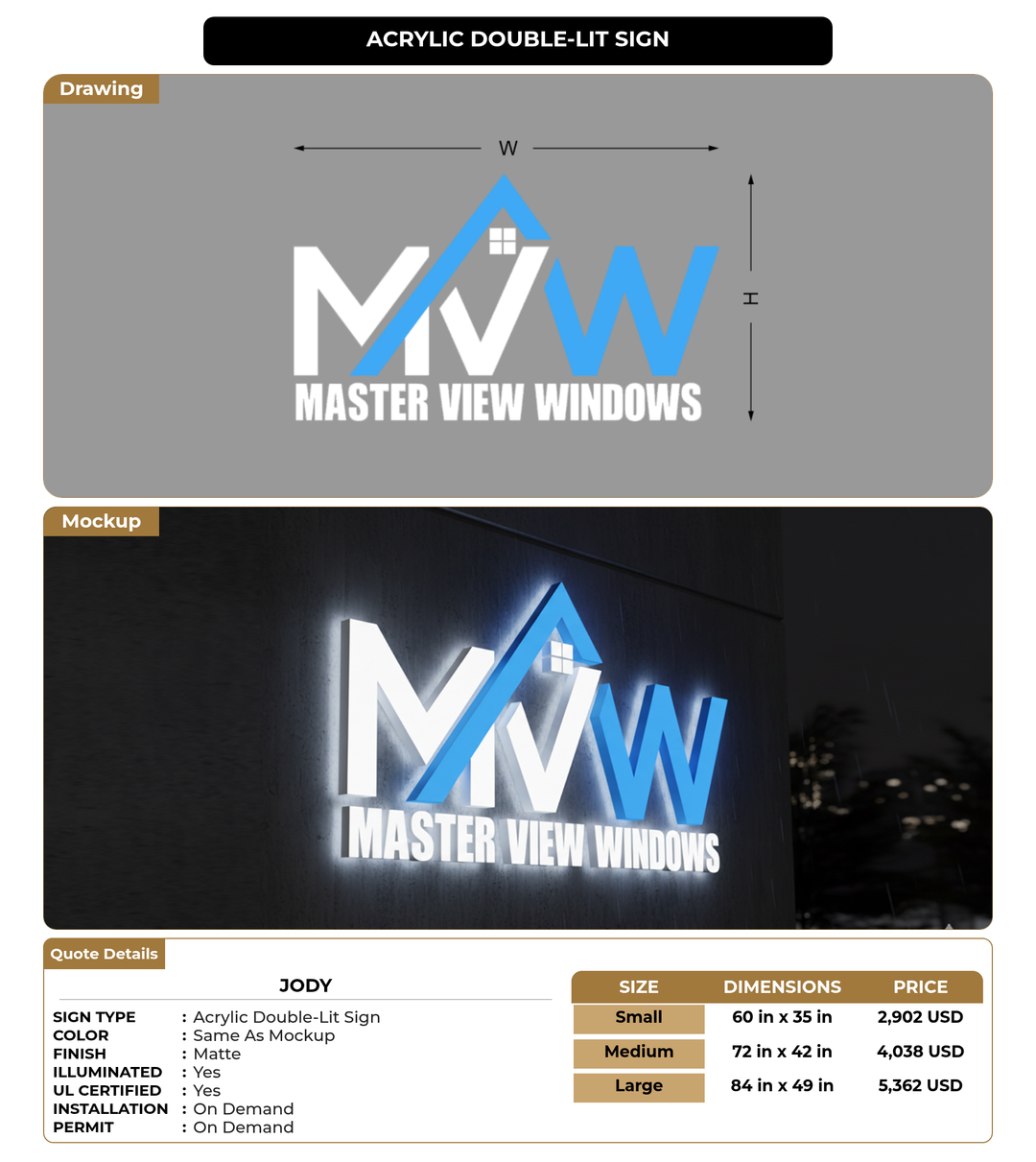 CUSTOM MOCKUP SIGN FOR Jody