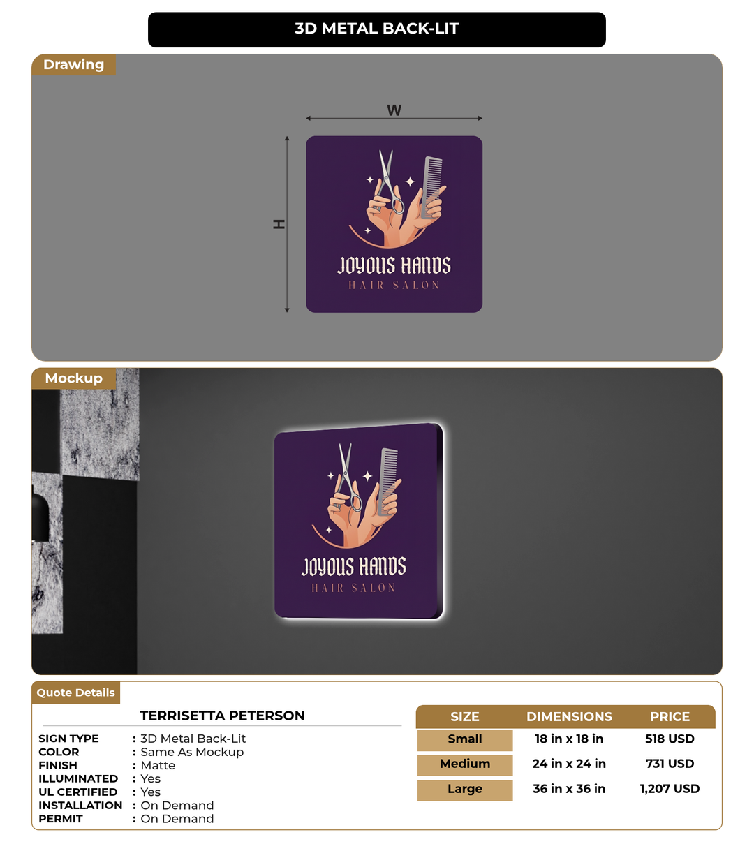 CUSTOM MOCKUP SIGN FOR Terrisetta Peterson