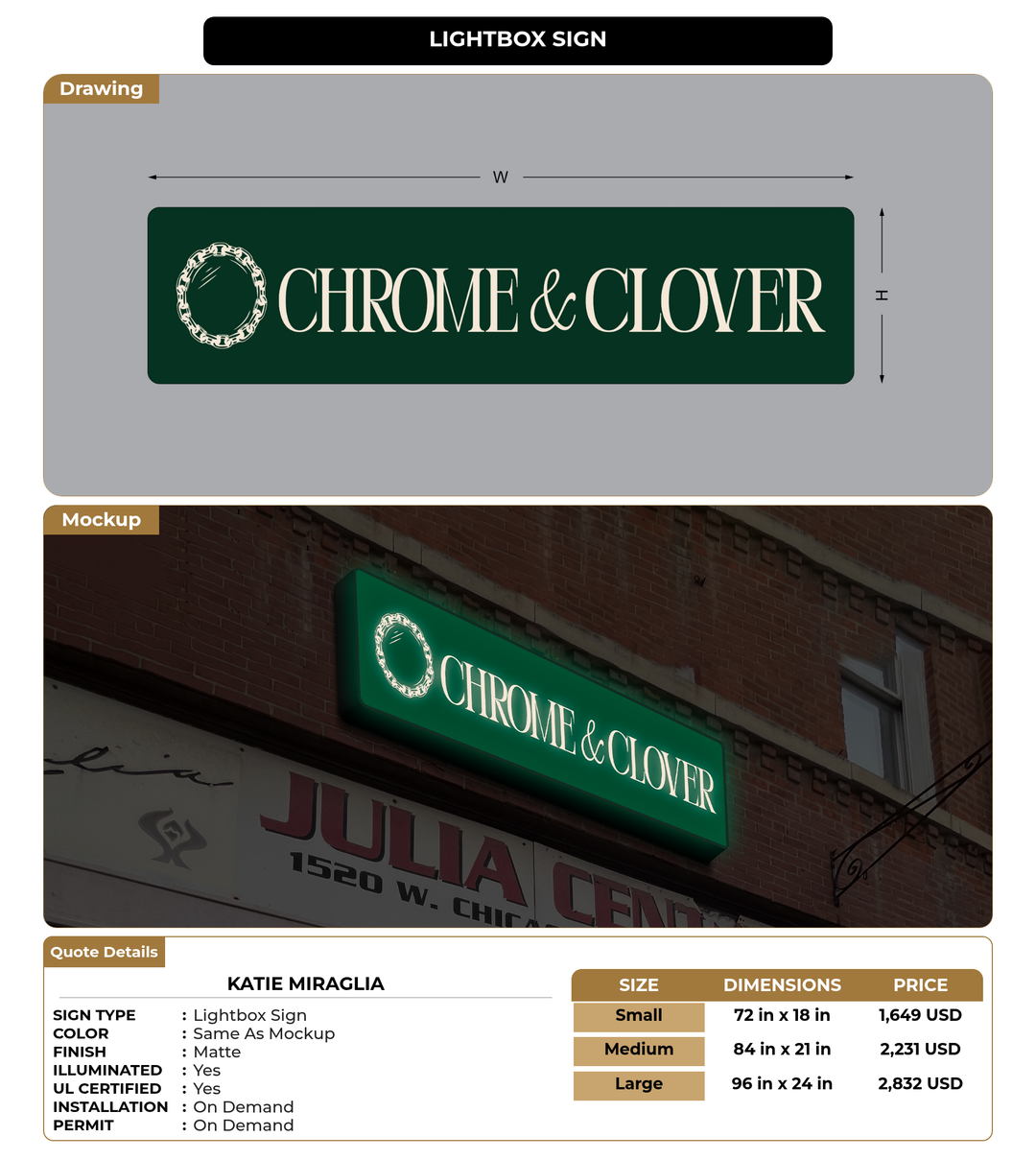 CUSTOM MOCKUP SIGN FOR Katie Miraglia