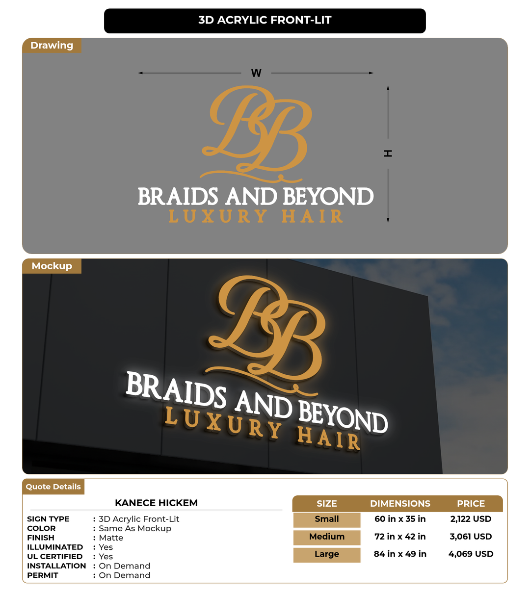 CUSTOM MOCKUP SIGN FOR Kanece Hickem