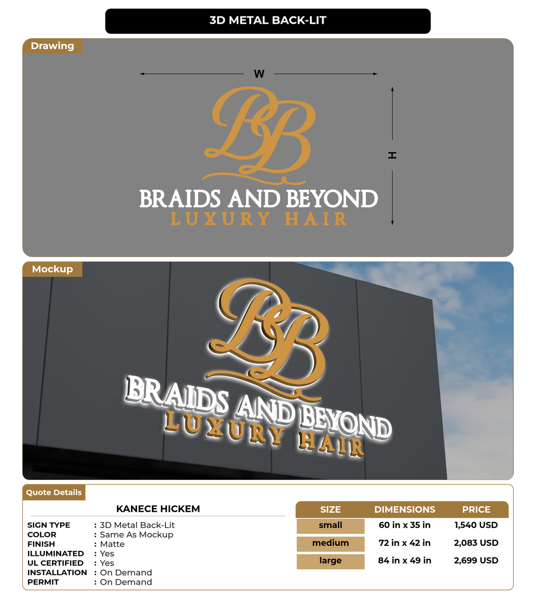 CUSTOM MOCKUP SIGN FOR Kanece Hickem