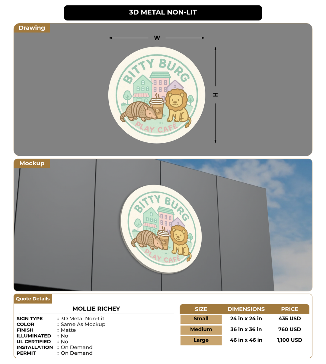 CUSTOM MOCKUP SIGN FOR Mollie Richey