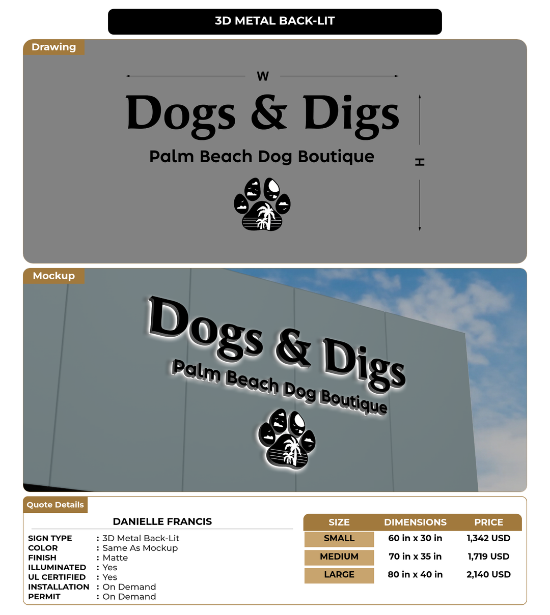 CUSTOM MOCKUP SIGN FOR Danielle Francis
