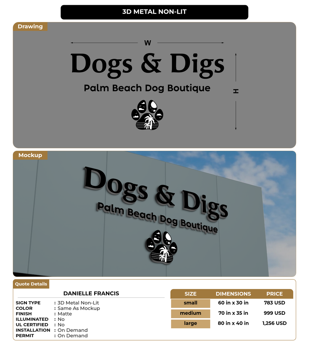 CUSTOM MOCKUP SIGN FOR Danielle Francis