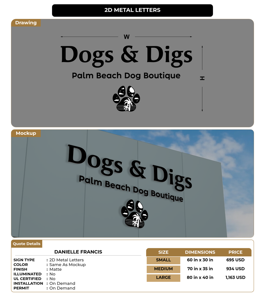 CUSTOM MOCKUP SIGN FOR Danielle Francis