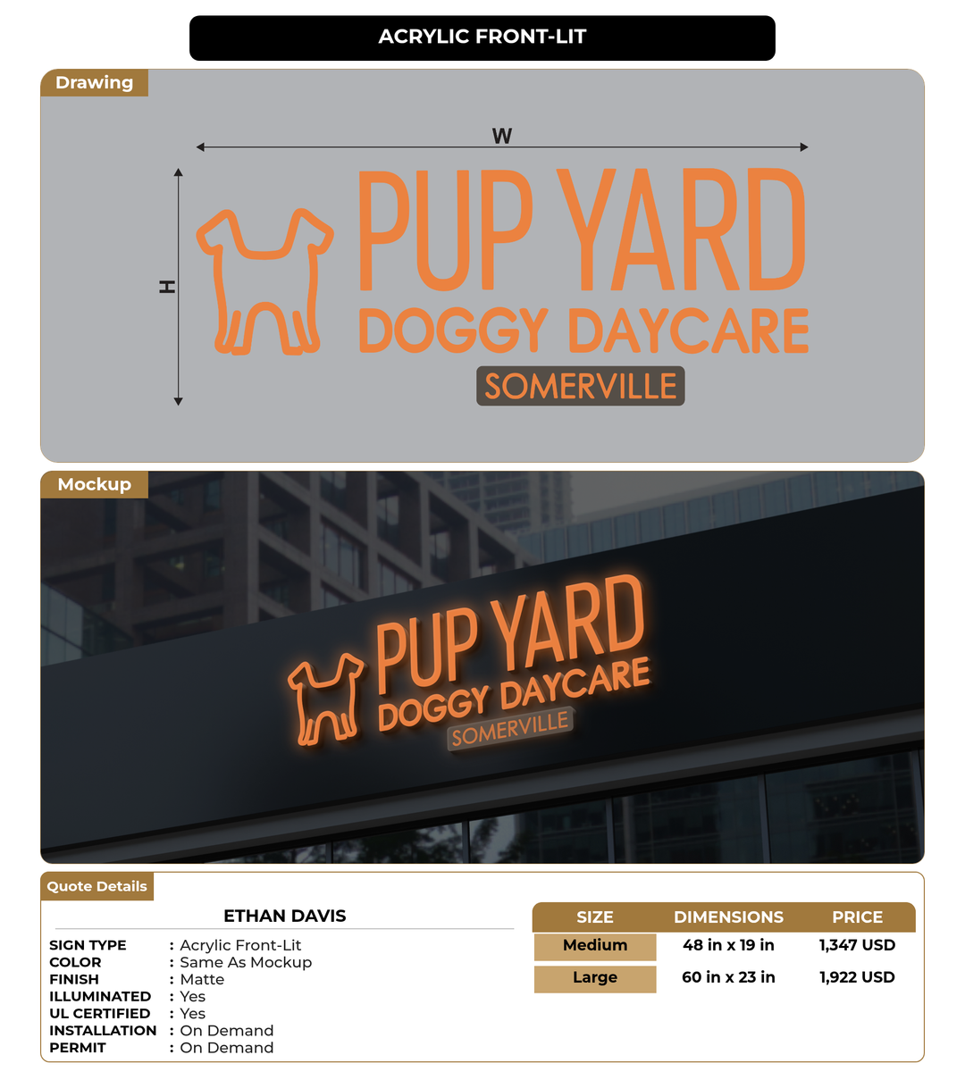 CUSTOM MOCKUP SIGN FOR Ethan Davis