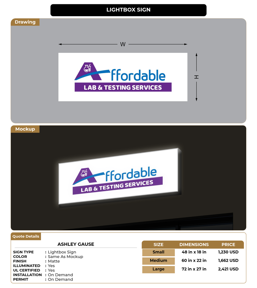 CUSTOM MOCKUP SIGN FOR Ashley Gause