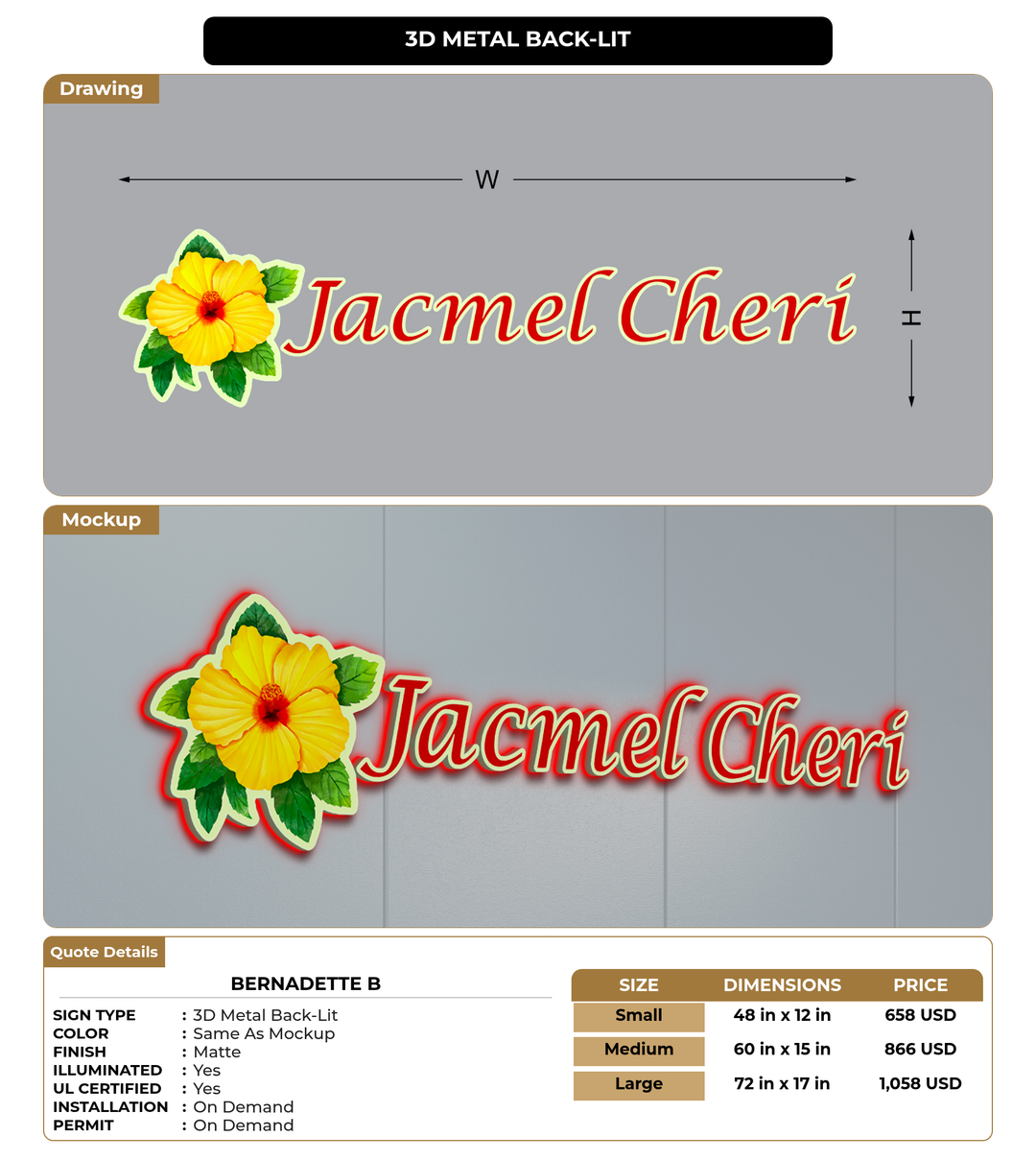 CUSTOM MOCKUP SIGN FOR Bernadette B