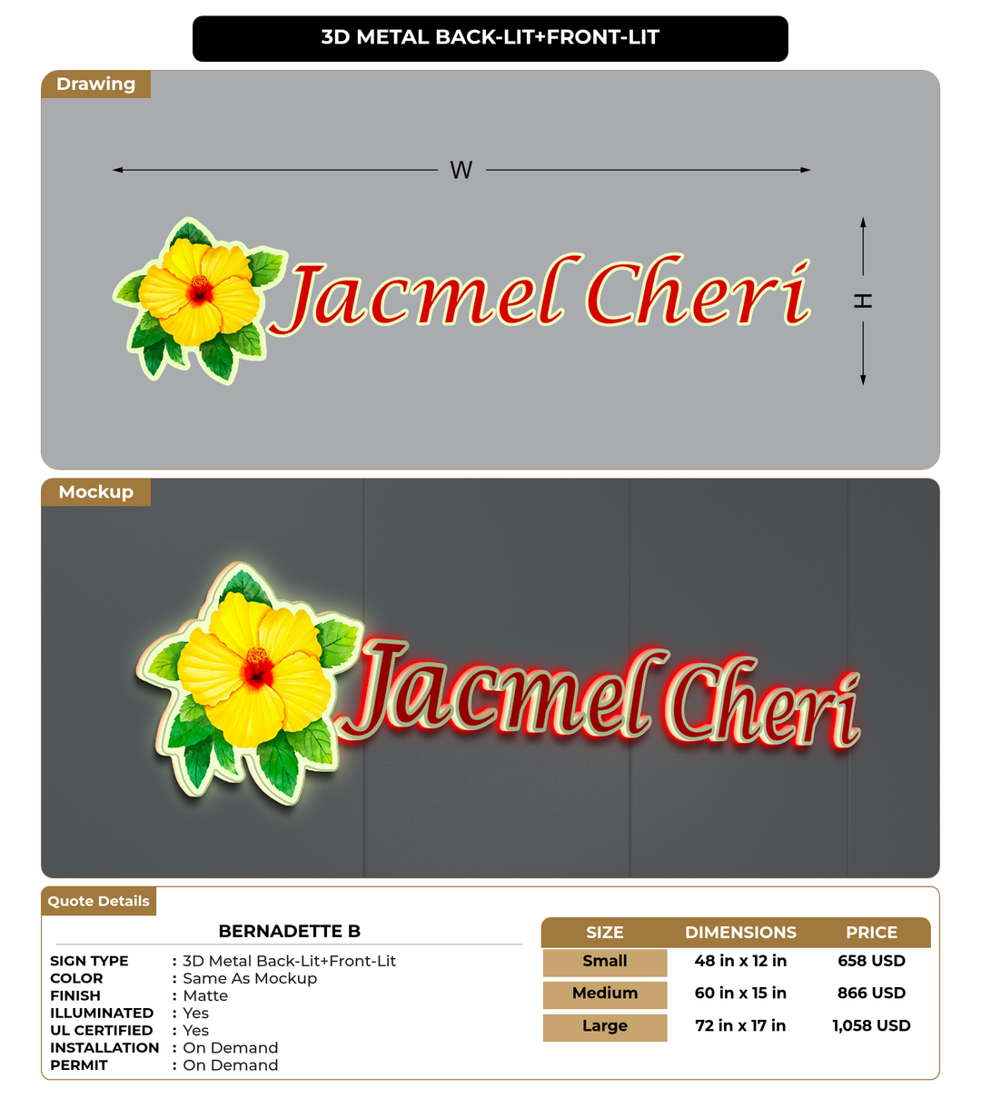CUSTOM MOCKUP SIGN FOR Bernadette B