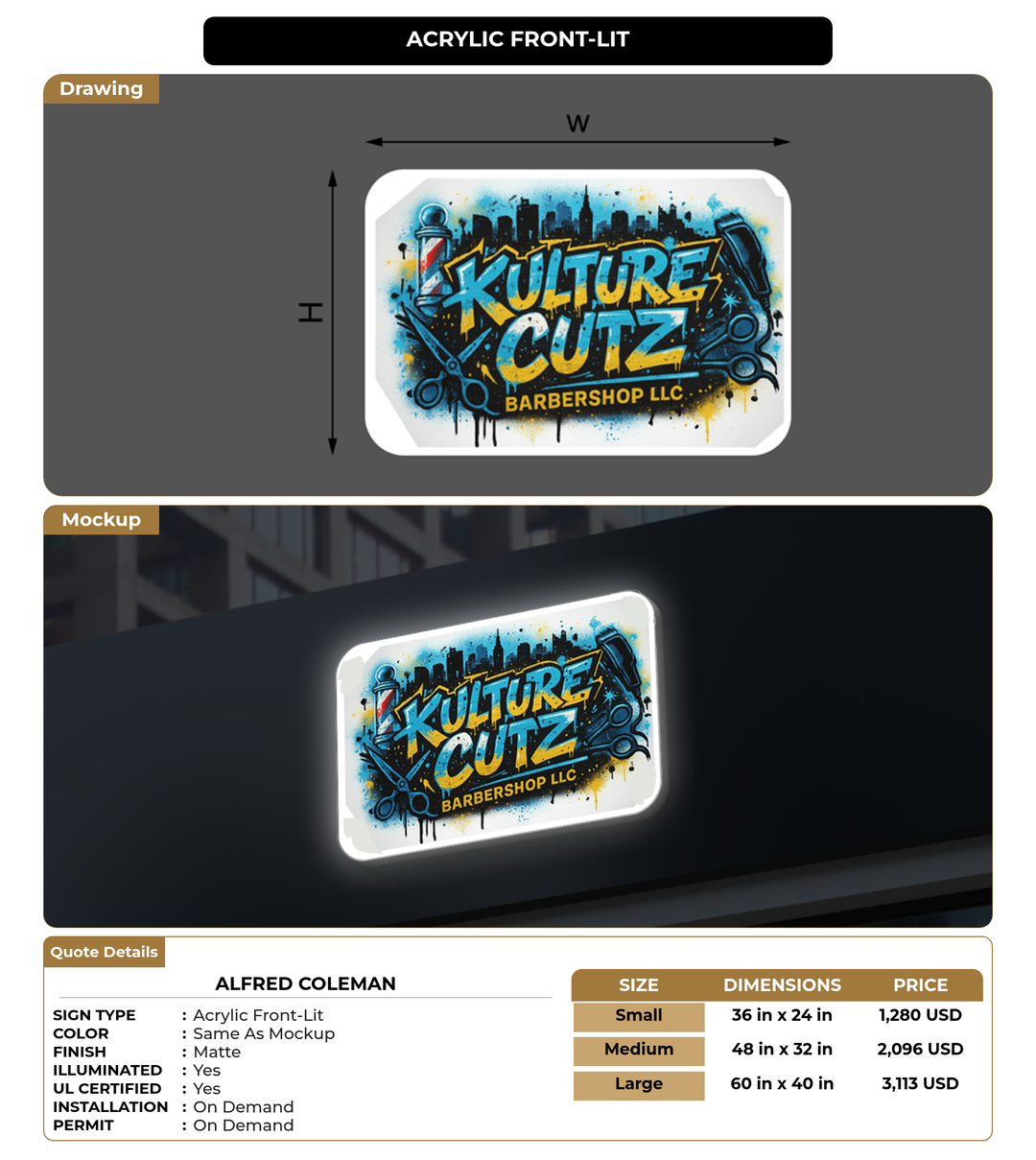 CUSTOM MOCKUP SIGN FOR Alfred Coleman