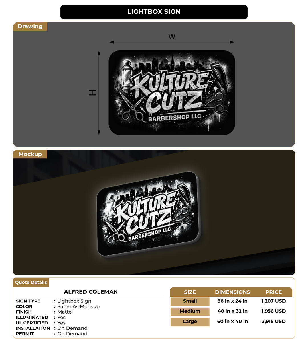 CUSTOM MOCKUP SIGN FOR Alfred Coleman