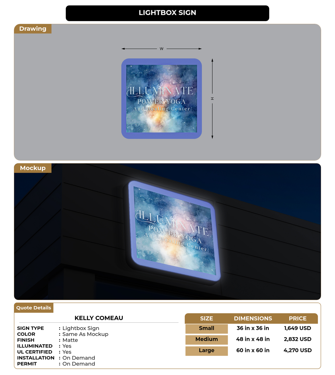 CUSTOM MOCKUP SIGN FOR Kelly Comeau