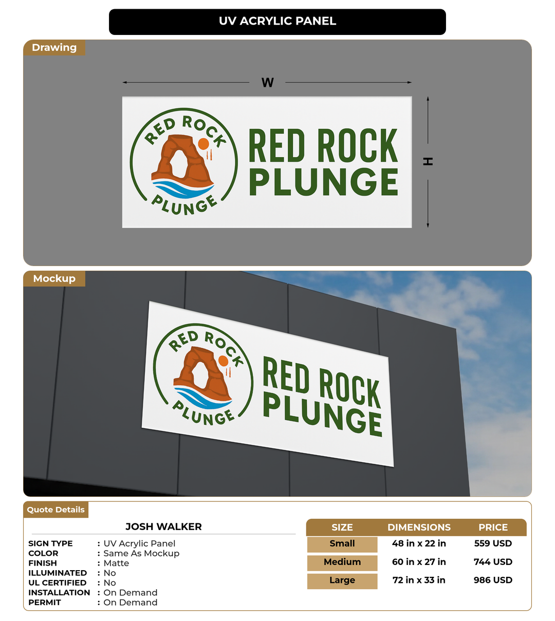 CUSTOM MOCKUP SIGN FOR Josh Walker