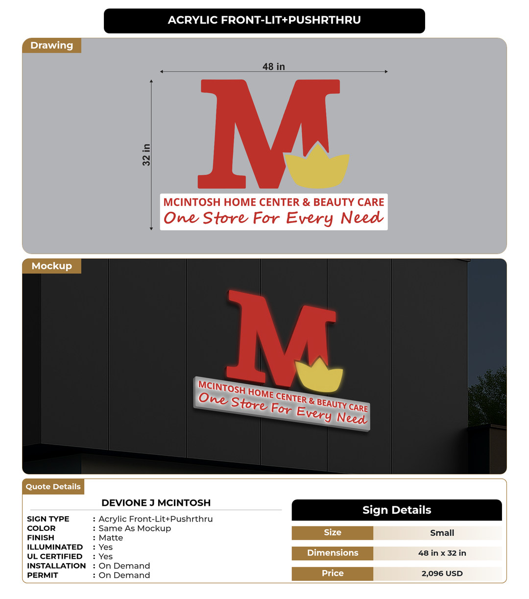 CUSTOM MOCKUP SIGN FOR Devione J Mcintosh