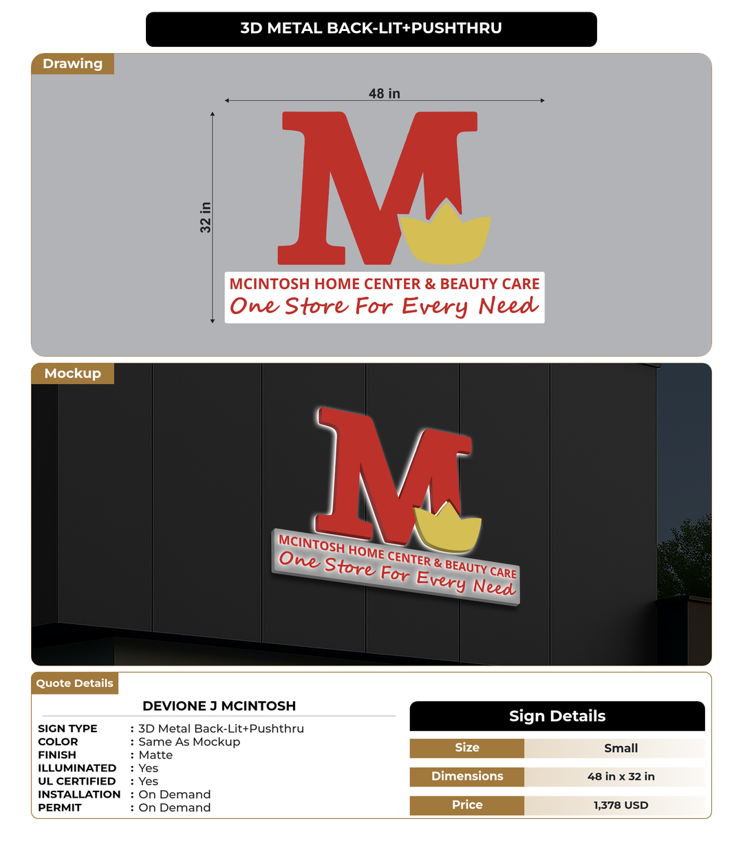 CUSTOM MOCKUP SIGN FOR Devione J Mcintosh