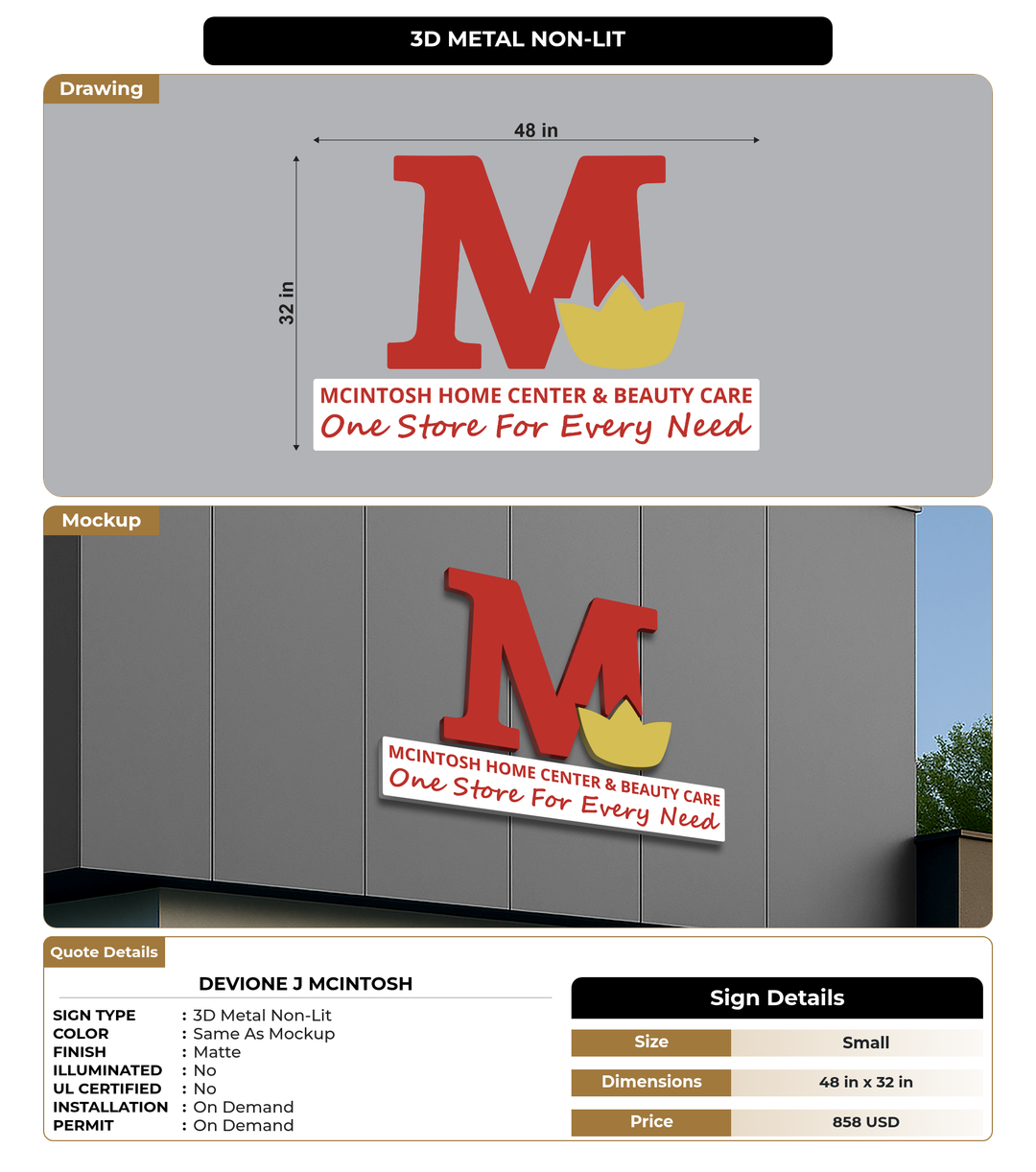 CUSTOM MOCKUP SIGN FOR Devione J Mcintosh
