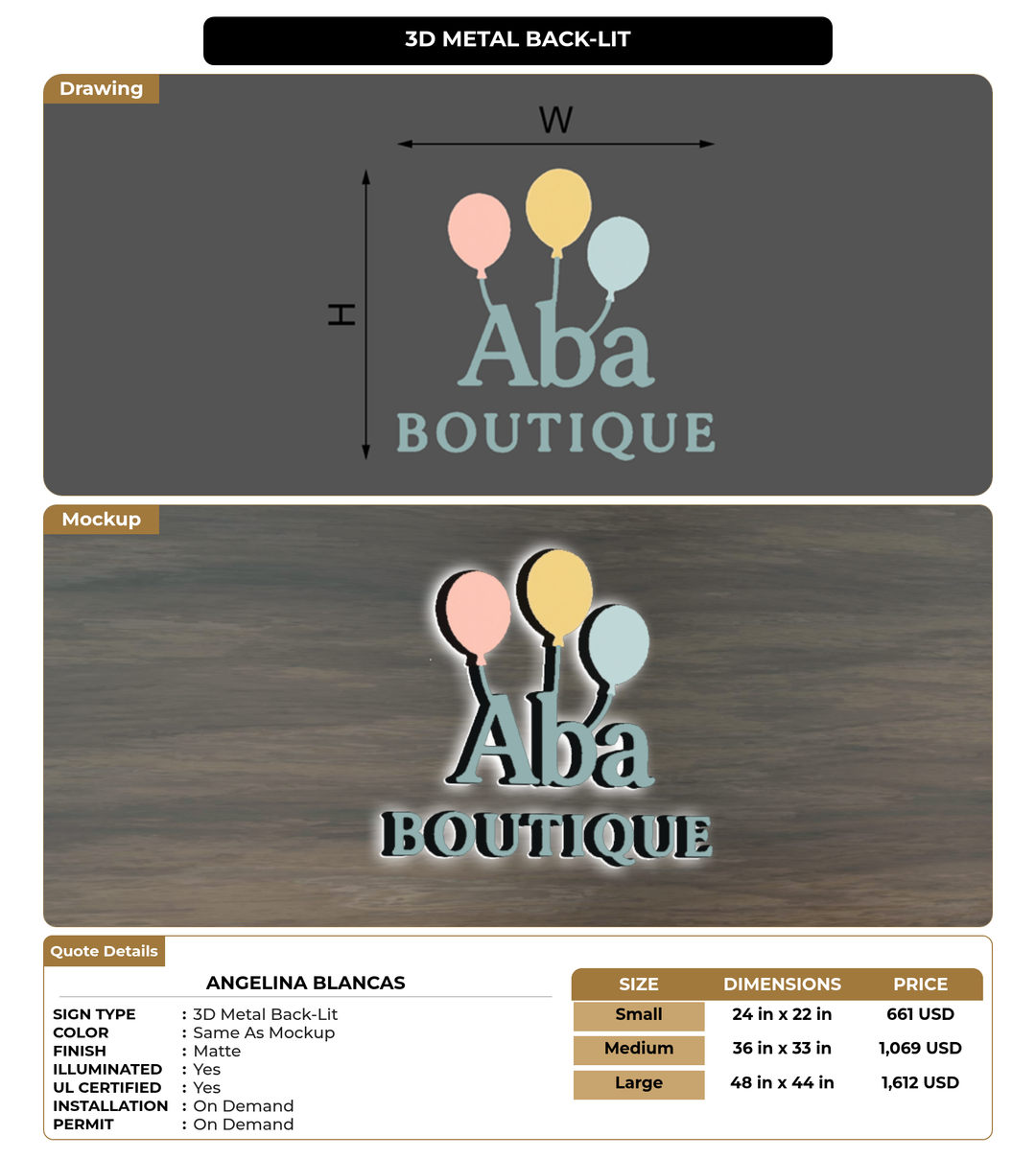 CUSTOM MOCKUP SIGN FOR Angelina Blancas