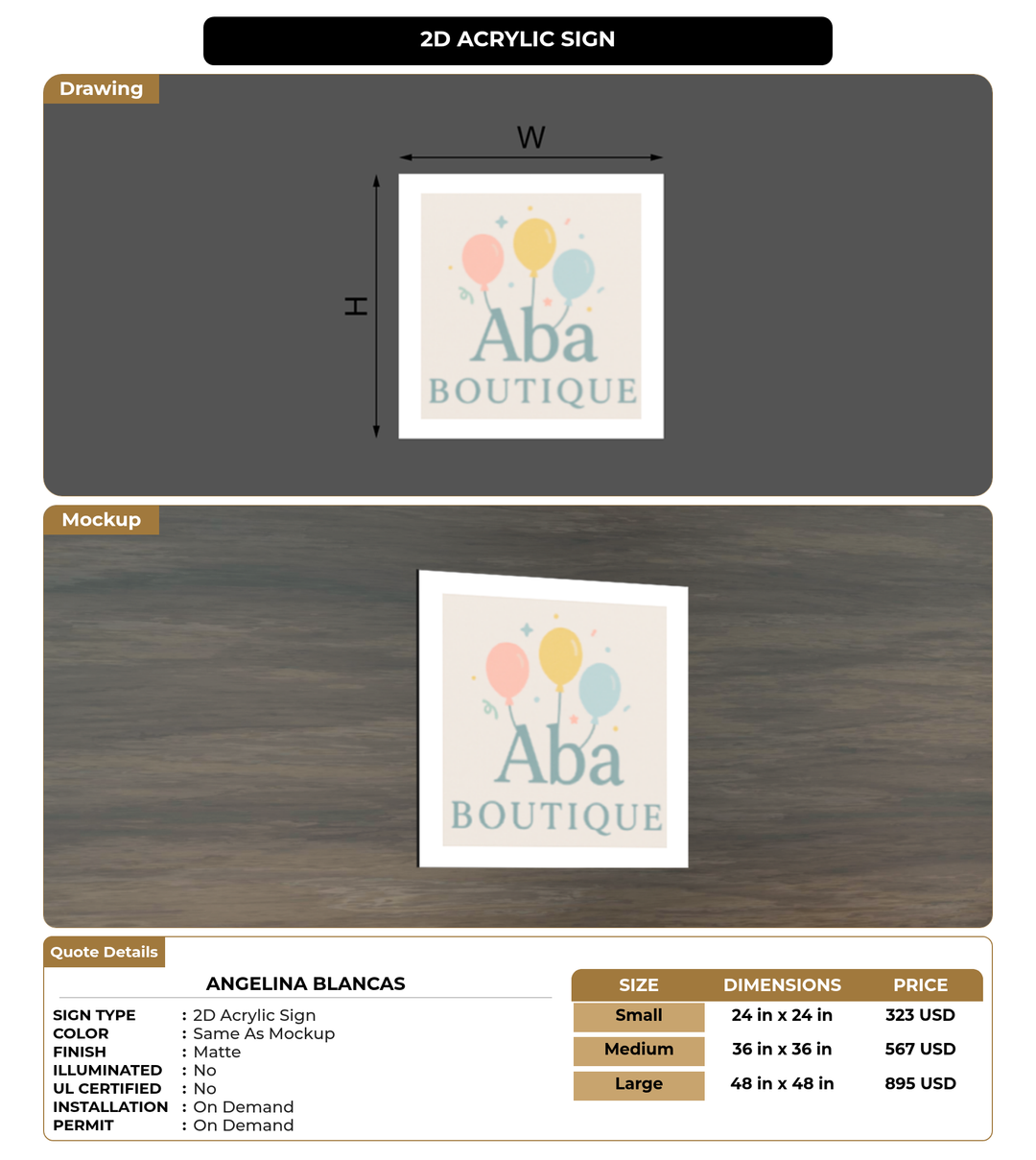 CUSTOM MOCKUP SIGN FOR Angelina Blancas