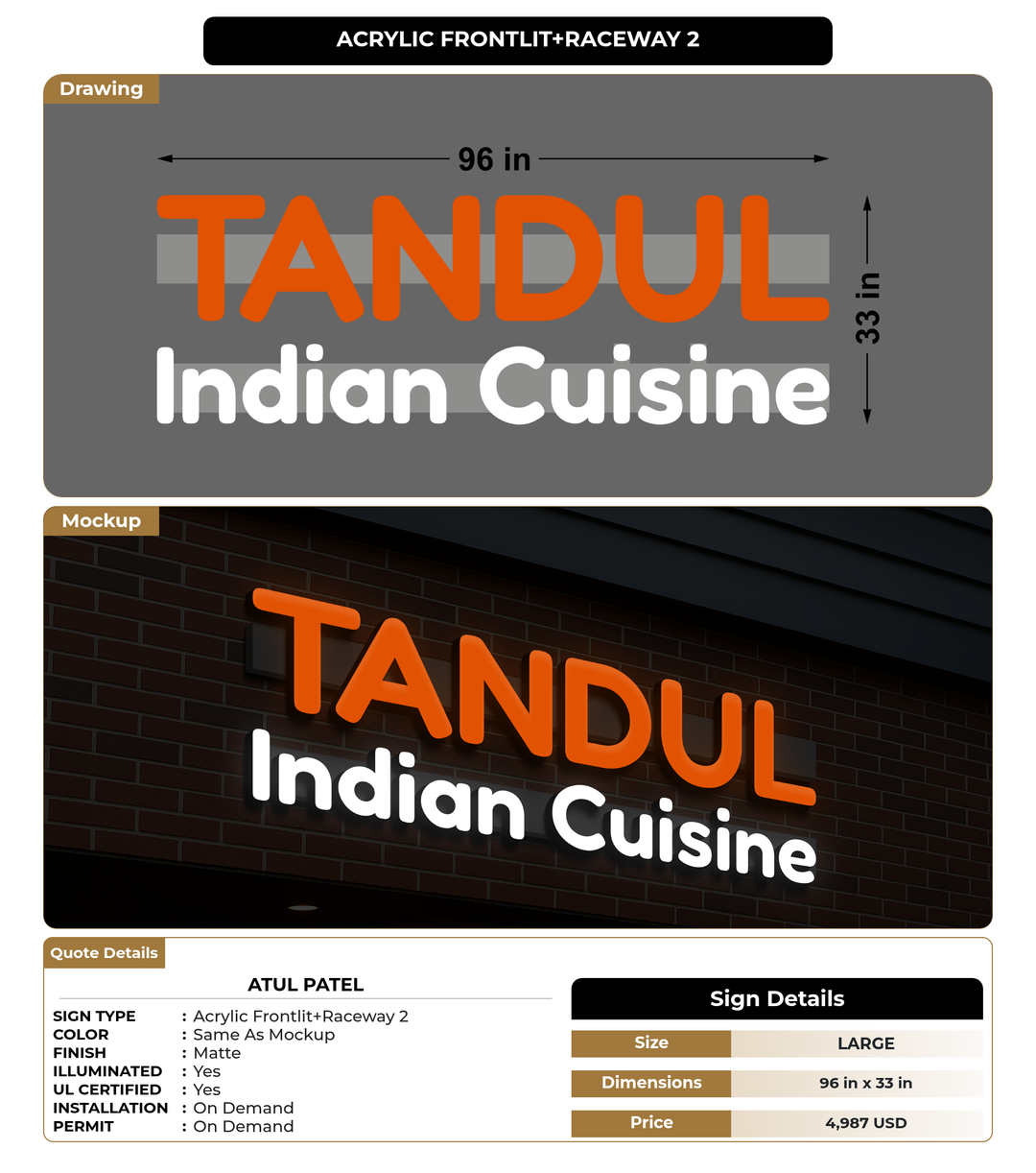CUSTOM MOCKUP SIGN FOR Atul patel
