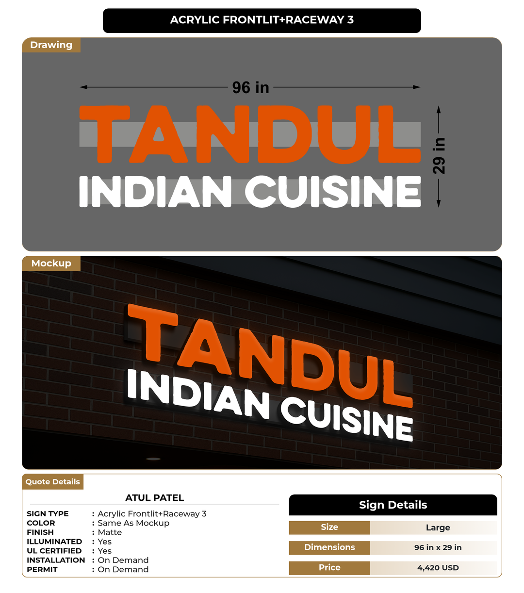 CUSTOM MOCKUP SIGN FOR Atul patel
