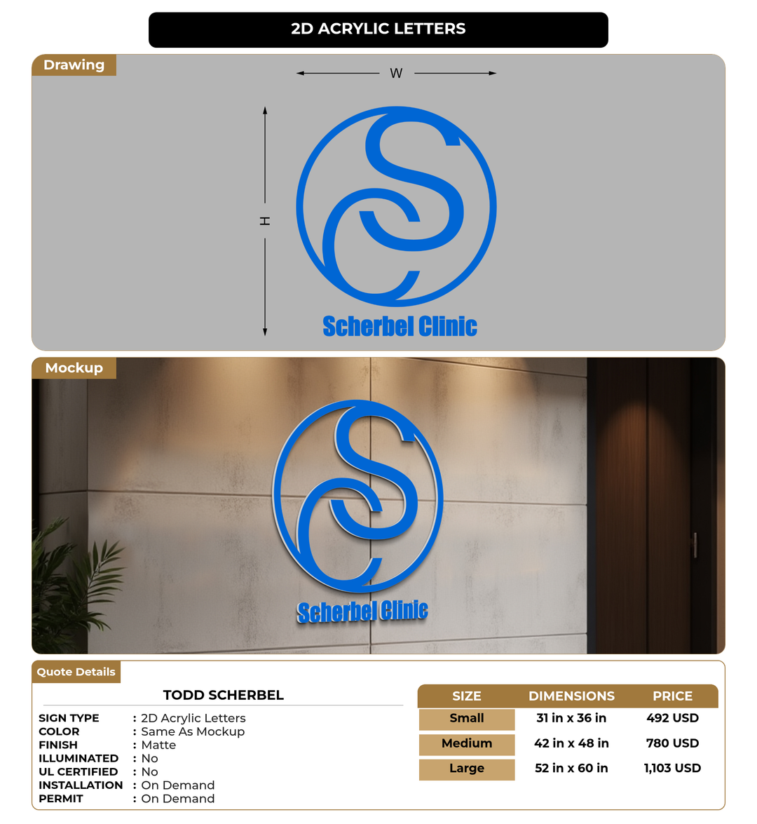 CUSTOM MOCKUP SIGN FOR Todd Scherbel